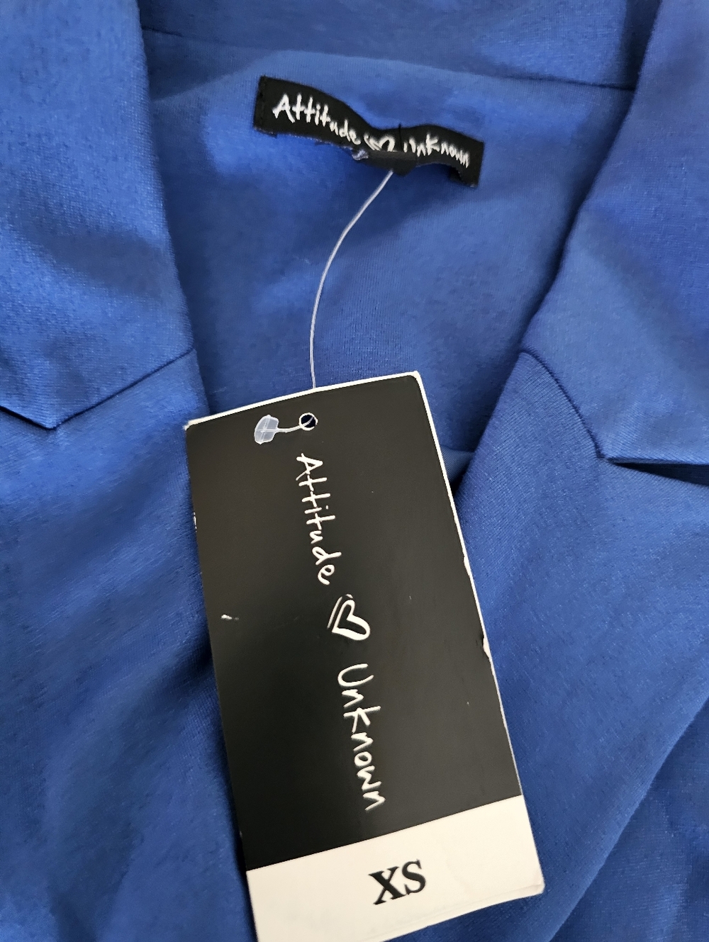 Blue Double-Breasted Women's Blazer Jacket - Picture 4 of 6